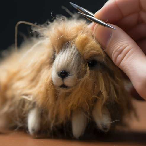 Tried adding faux fur yarn to needle felt! : r/Needlefelting