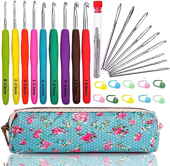 9PCS Crochet Hook Set 2.0 to 6.0mm - Color Coding for Easy Operation - Wide  Application Crochet Needle Set - Ideal Crochet Kit for Beginners - Crochet